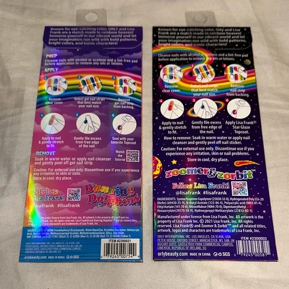 Set of 4 - ORLY Lisa Frank Colorful Nail Wraps - Picture 3 of 5